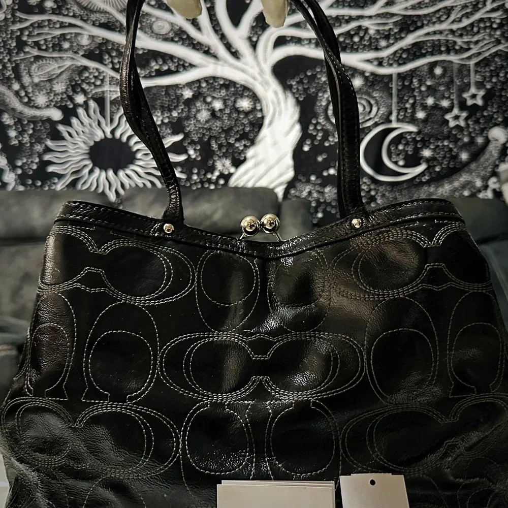 Vintage Y2K style Coach Black Signature Shoulder Bag ❌70%OFF SALE❌ - Picture 11 of 17